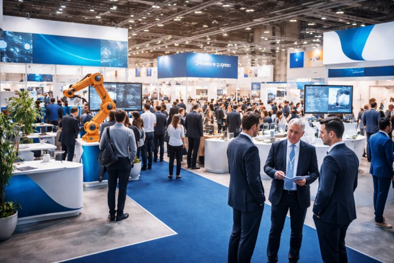 exposición industrial en pleno auge en una feria